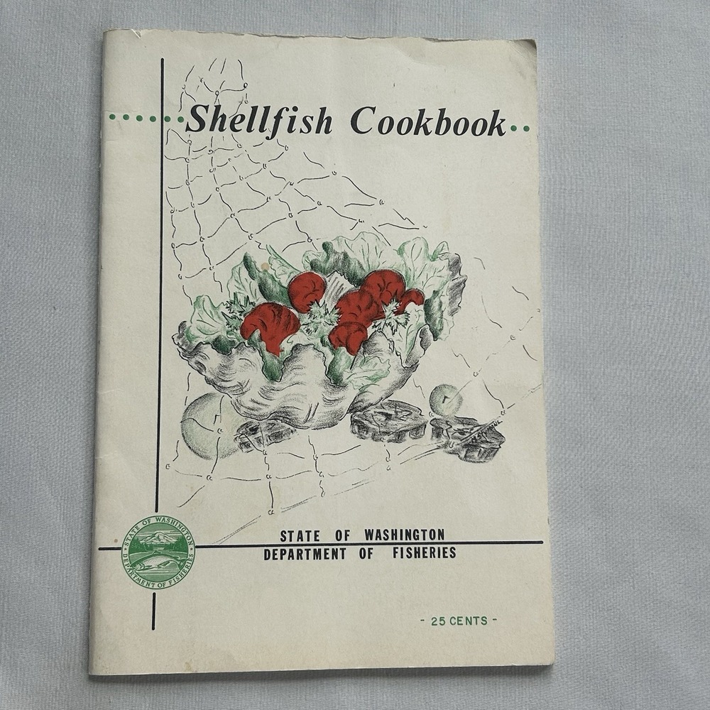 Vintage 1968 Shellfish Cookbook Washington State Dept Fisheries First Ed Booklet